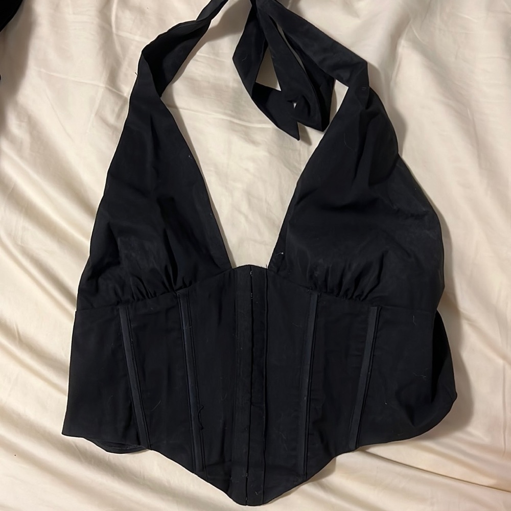 Black halter corset